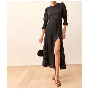 Reformation | NWT Merritt Dress in Black | Size 10 | Original Price 298 USD
